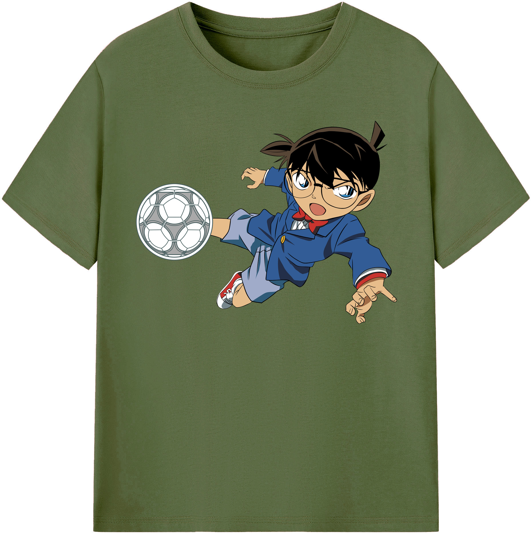 （画像用） 名探偵コナン 江戸川 コナン Detective Conan Conan Edogawa 綿100％半袖Tシャツ（フロントプリント）
